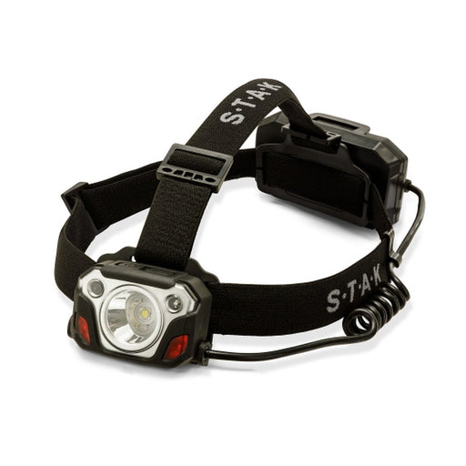 STAK Linterna frontal recargable de 10W, 1200 lúmenes, con reflector CAESAR