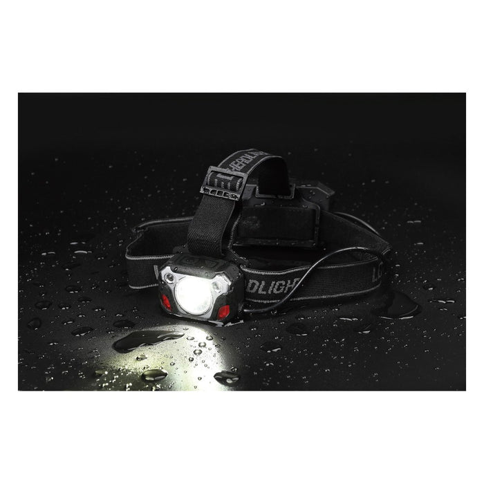 STAK Linterna frontal recargable de 10W, 1200 lúmenes, con reflector CAESAR