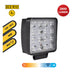 STAK Luz de trabajo cuadrada de 12/24 V, 48 W y 2800 lúmenes, IP67