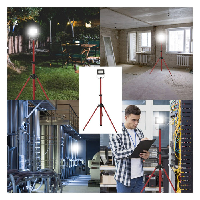 Velamp Foco de trabajo LED SMD 20W IP65 6500K con trípode y cable 3mt LIGHT PAD 2