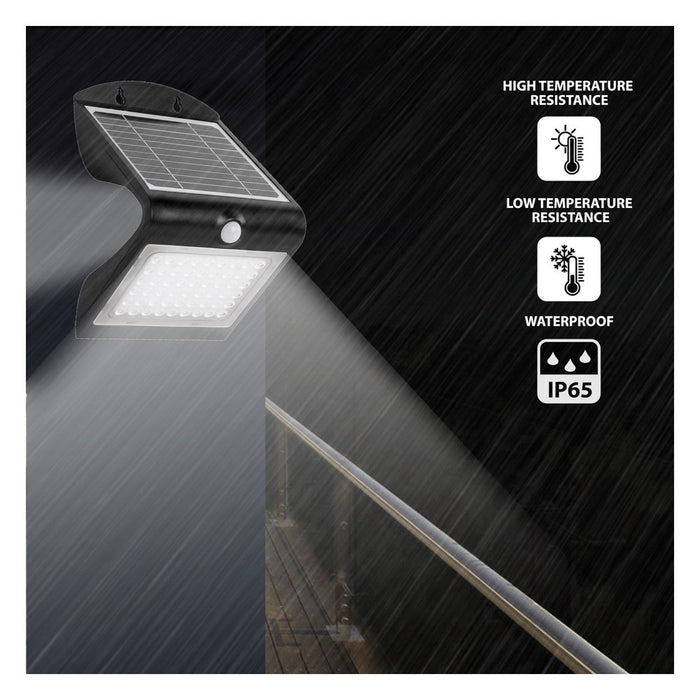 Velamp Aplique LED de 4 W (500 lm) con carga solar y sensor de movimiento COLOMBA
