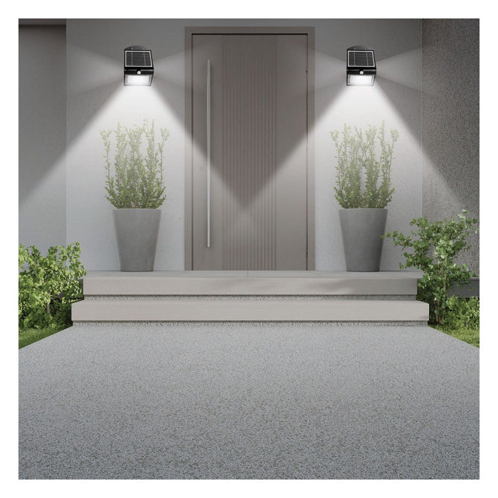 Velamp Aplique LED de 4 W (500 lm) con carga solar y sensor de movimiento COLOMBA