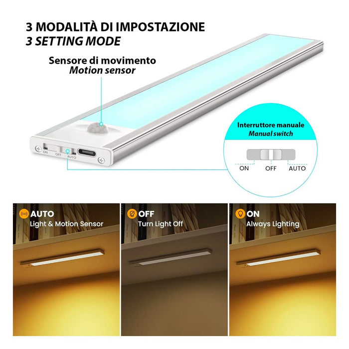 Velamp Regleta LED recargable LACTEA (40 cm)