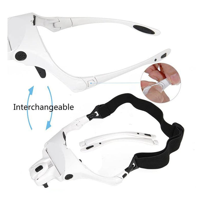 Velamp Gafas LED con lupa y 5 dioptrías intercambiables