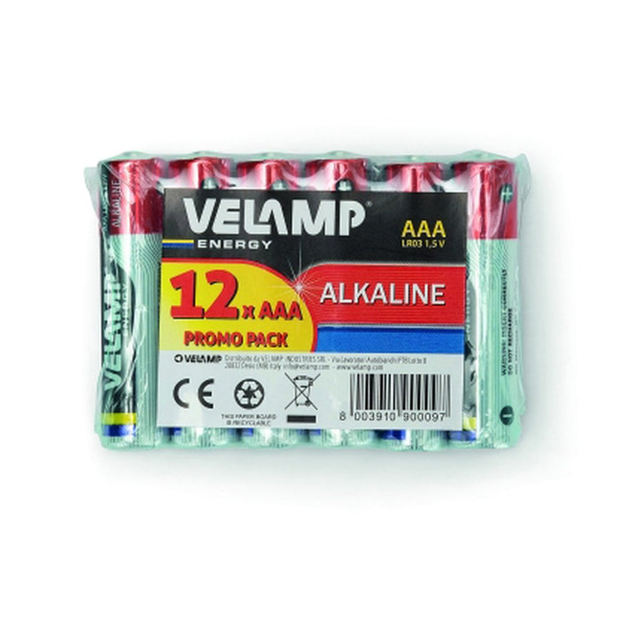Lote de 10 unidades Velamp Pilas alcalinas AAA de 1,5V Mini Stilo LR03 (x8 uds)