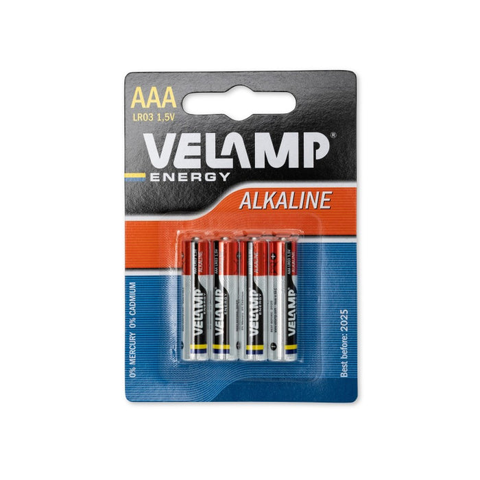 Lote de 6 unidades Velamp Pilas alcalinas AAA de 1,5V Mini Stilo LR03 (x12 uds)