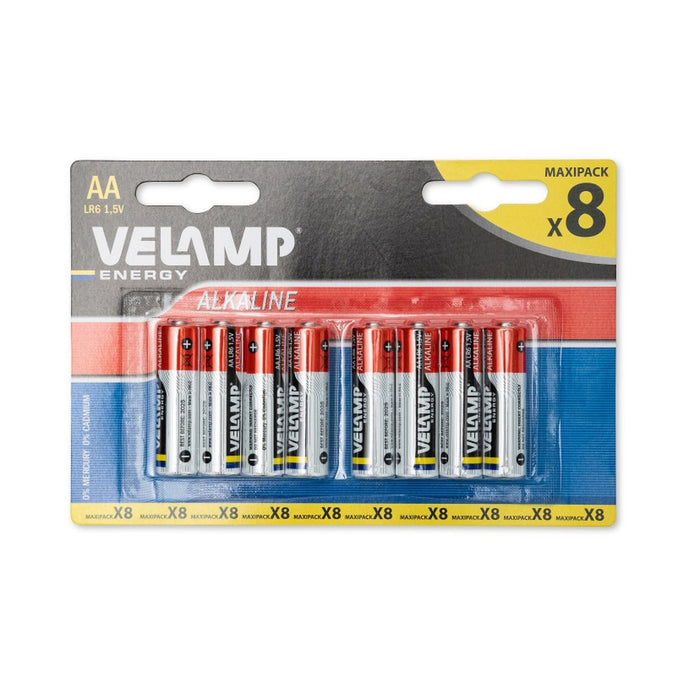Lote de 6 unidades Velamp Pilas alcalinas AA de 1,5V Stilo LR6 (x24 uds)