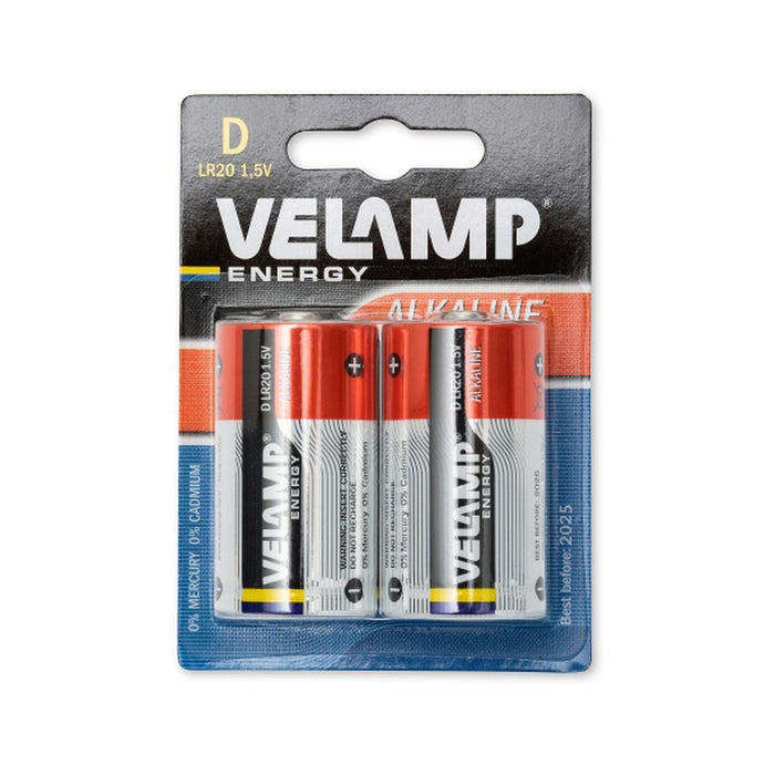 Lote de 10 unidades Velamp Pilas alcalinas D de 1,5V LR20 (x2)