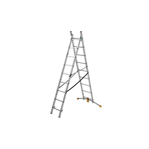 Hailo Escalera combinada de 2 tramos con estabilizador curvo HobbyLOT (2x9)