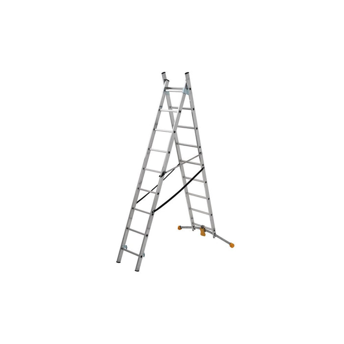 Hailo Escalera combinada de 2 tramos con estabilizador curvo HobbyLOT (2x9)