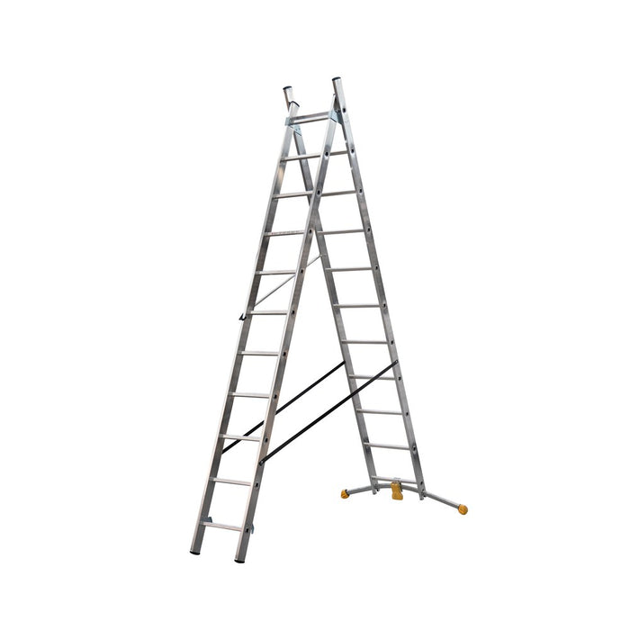 Hailo Escalera combinada de 2 tramos con estabilizador curvo HobbyLOT (2x9)