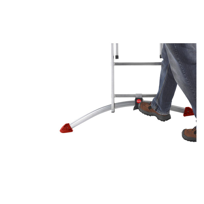 Hailo Escalera aluminio combinada 3 tramos con estabilizador curvo ProfiLOT Combi (2x6 + 1x5 peldaños)