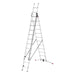 Hailo Escalera aluminio combinada 3 tramos con estabilizador curvo ProfiLOT Combi (3x12 peldaños)