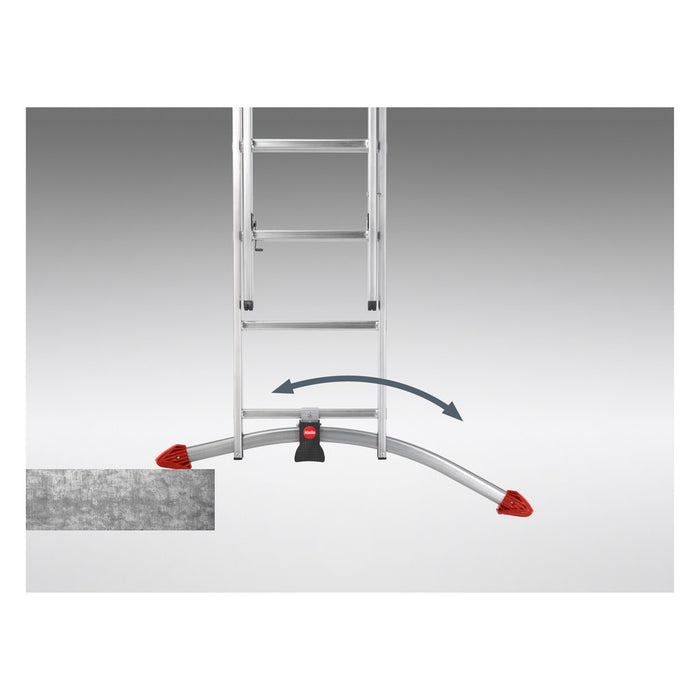Hailo Escalera aluminio combinada 3 tramos con estabilizador curvo ProfiLOT Combi (3x12 peldaños)