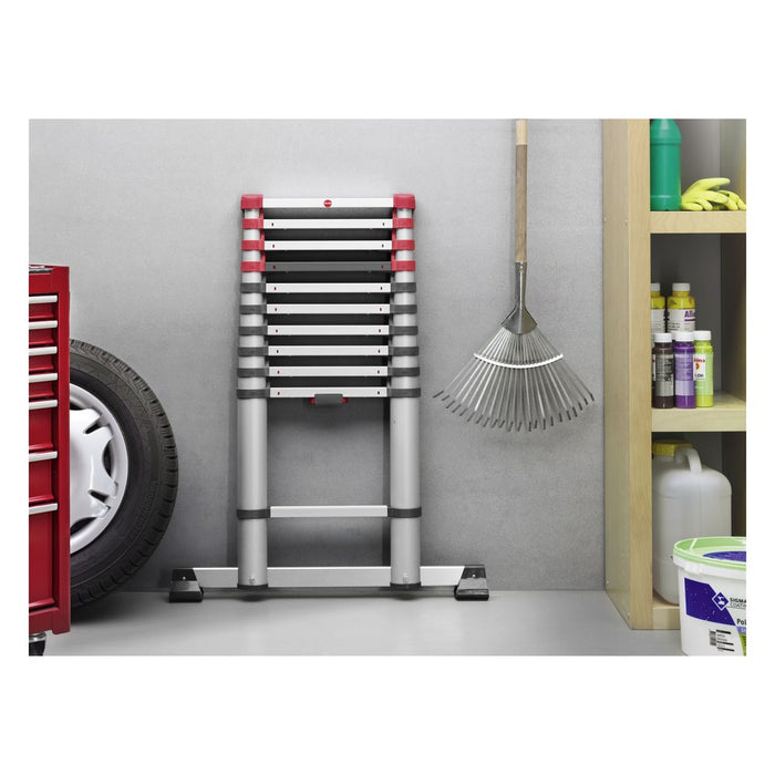 Hailo Escalera telescópica de aluminio FlexLine 260 de 9 peldaños