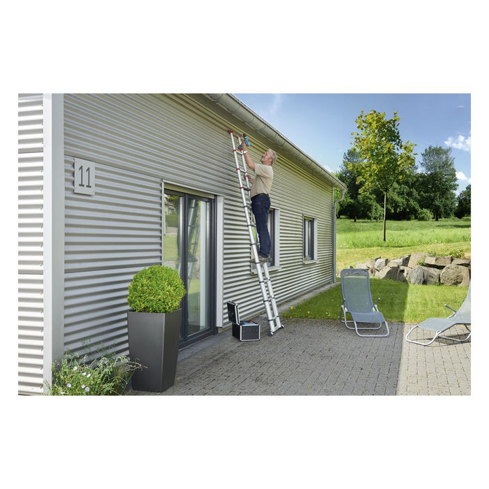 Hailo Escalera telescópica de aluminio FlexLine 320 de 11 peldaños
