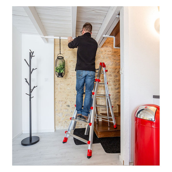 Hailo Escalera aluminio telescópica multiposición ProfiStep Multi (3+3 peldaños)