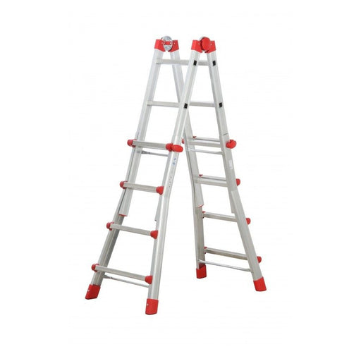 Hailo Escalera aluminio telescópica multiposición ProfiStep Multi con estabilizador (4+4 peldaños)