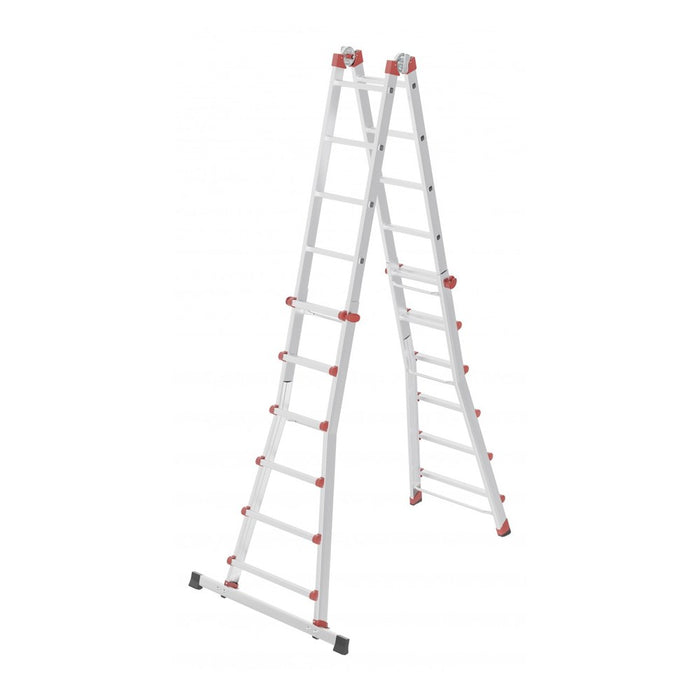 Hailo Escalera aluminio telescópica multiposición ProfiStep Multi con estabilizador (6+6 peldaños)