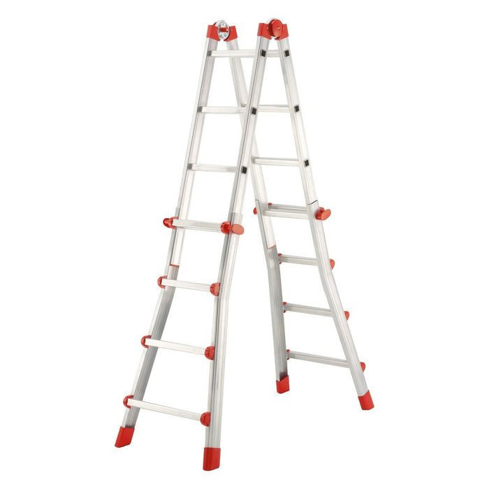Hailo Escalera aluminio telescópica multiposición ProfiStep Multi con estabilizador (6+6 peldaños)