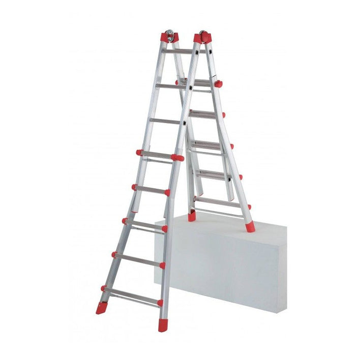 Hailo Escalera aluminio telescópica multiposición ProfiStep Multi con estabilizador (6+6 peldaños)