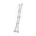 Hailo Escalera aluminio telescópica multiposición ProfiStep Multi con estabilizador (6+6 peldaños)