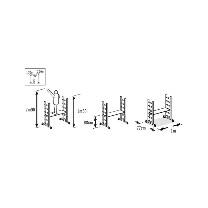 Hailo Andamio de aluminio Hobby 3 (290 cm)