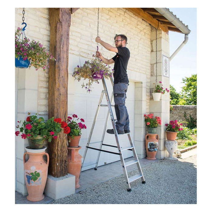 Hailo Escalera de tijera profesional Alu PRO (5 peldaños)