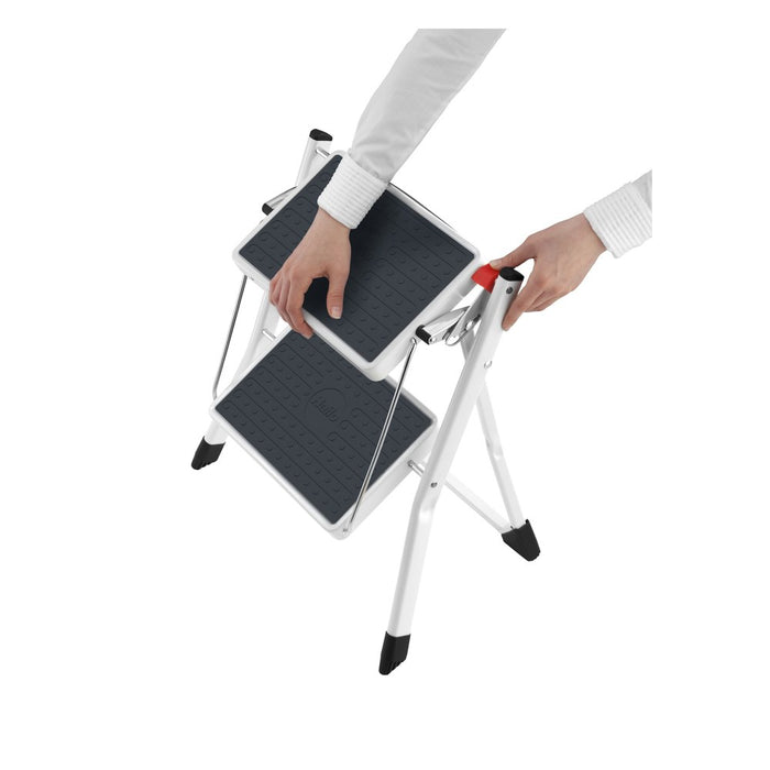 Hailo Taburete de acero MK60 StandardLine Blanco (2 peldaños)