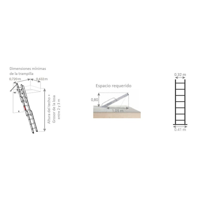 Hailo Escalera escamoteable de aluminio HobbyStep 3x4