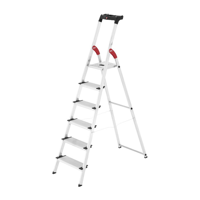 Hailo Escalera tijera aluminio peldaño ancho XXL EasyClix (6 peldaños) R