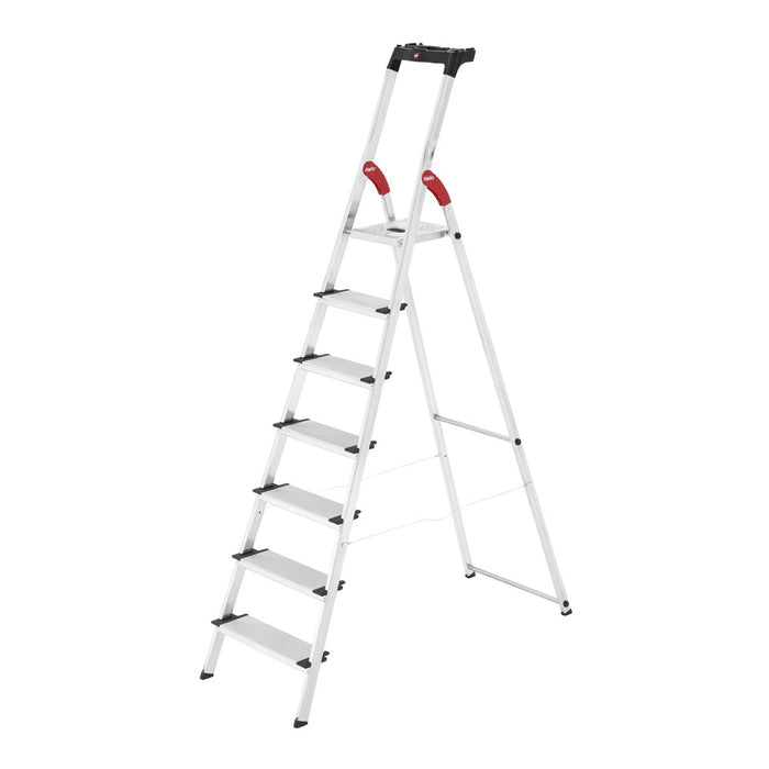 Hailo Escalera tijera aluminio peldaño ancho XXL EasyClix (7 peldaños) R