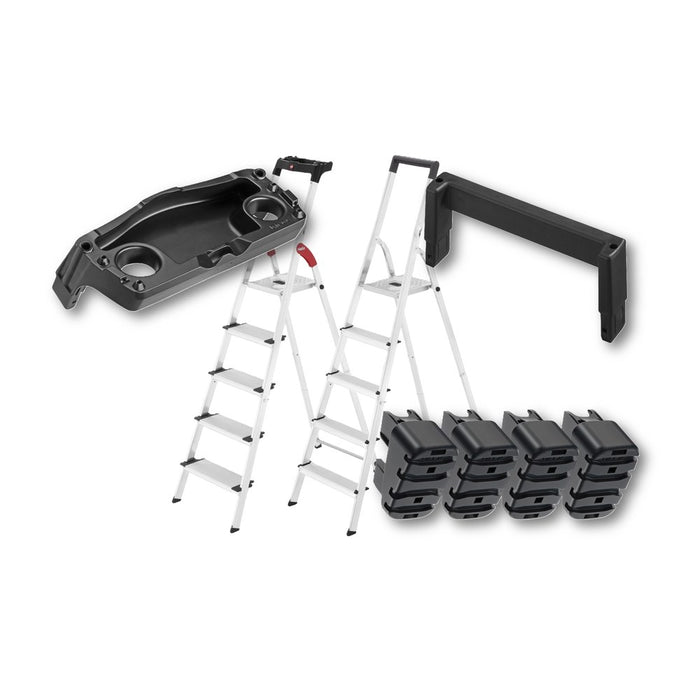 Hailo Juego de 4 pies estándar de escaleras de tijera EasyClix (XXL y L40)