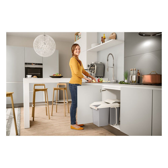 Hailo Cubo de reciclaje integrable Multi-Box duo L de 2x14 litros