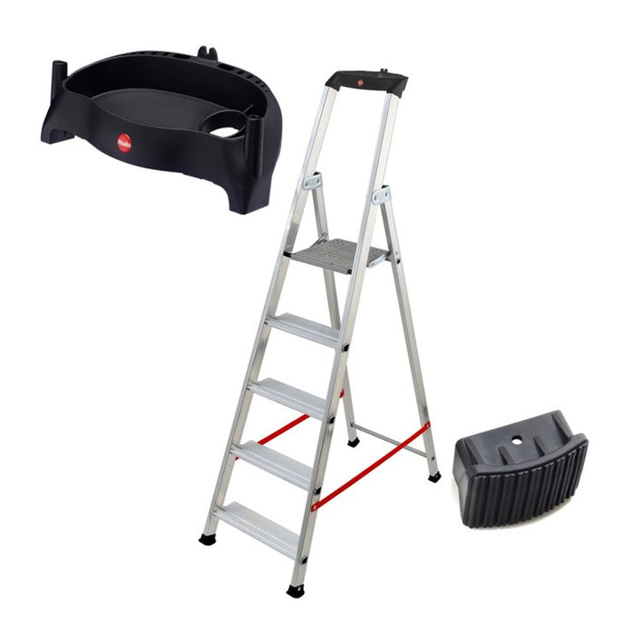 Hailo Juego de 4 pies antero-posteriores de escaleras de tijera Alu PRO
