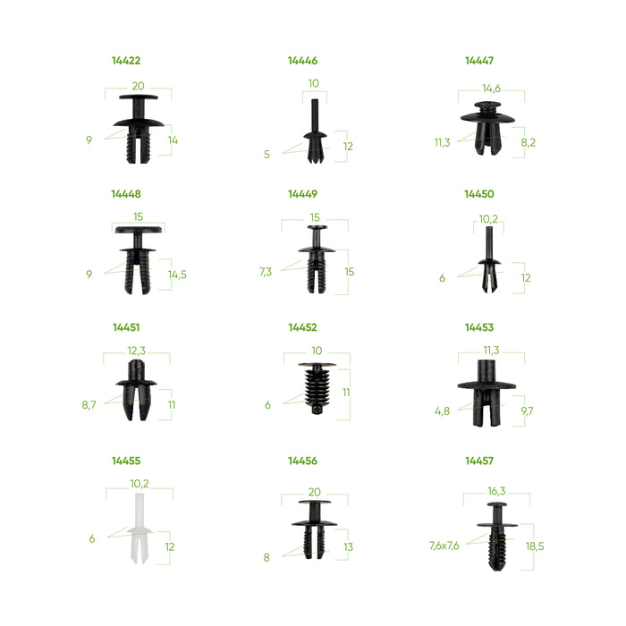 ESTUCHE DE CLIPS MERCEDES-BENZ PARA TAPICERÍA 151PCS