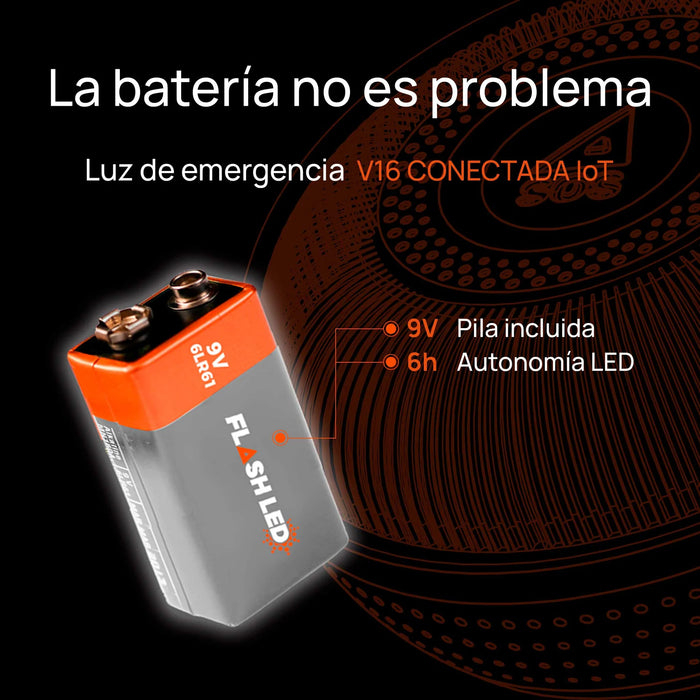 Baliza FlashLED SOS V16  Conectada a la DGT con Telefonica + App SOS Alert