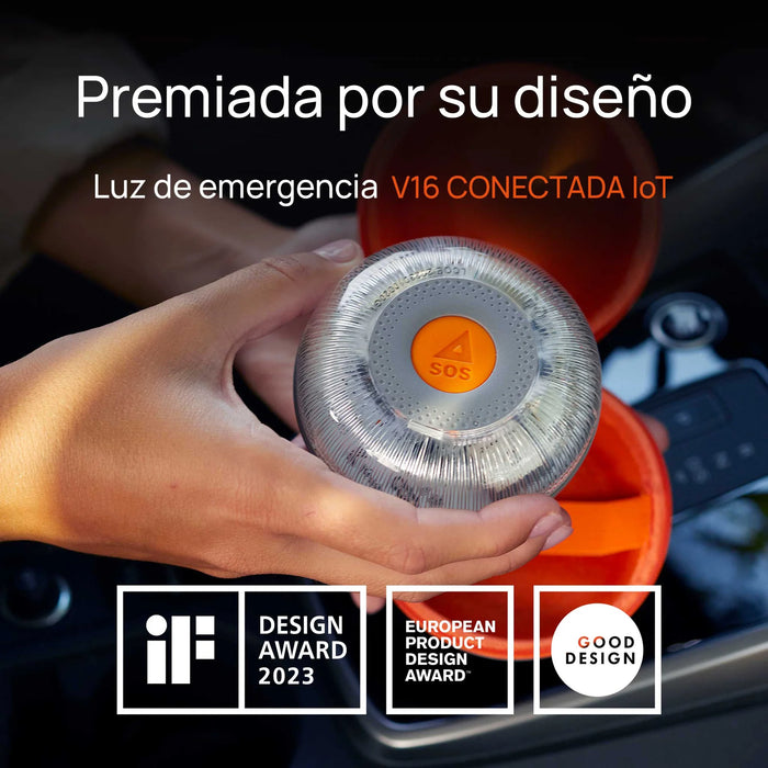 Baliza FlashLED SOS V16  Conectada a la DGT con Telefonica + App SOS Alert