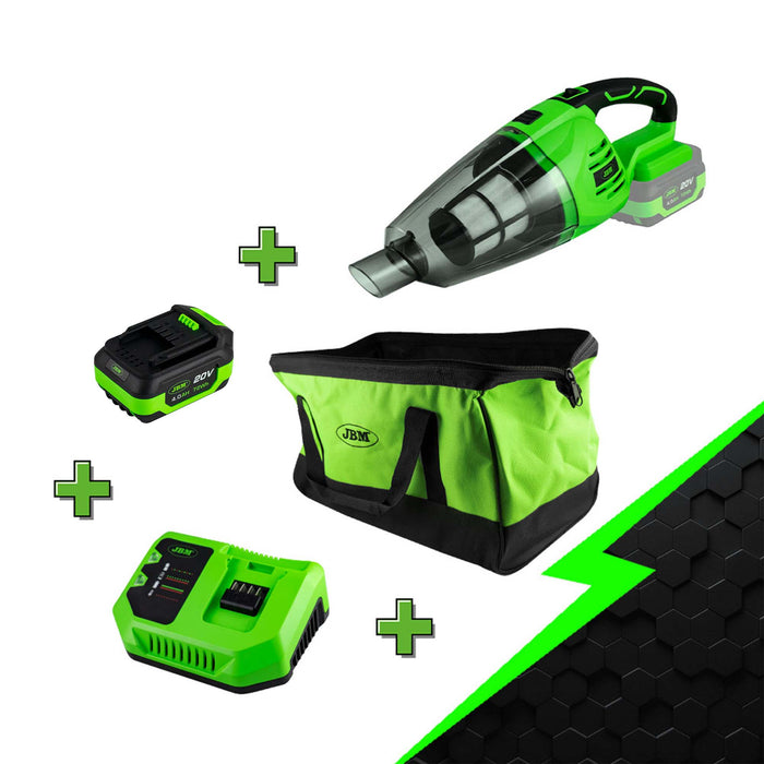 PROMO ELÉCTRICA CON ASPIRADOR 60001 + BATERÍA 4.0AH + CARGADOR 20V + BOLSA PARA HERRAMIENTAS