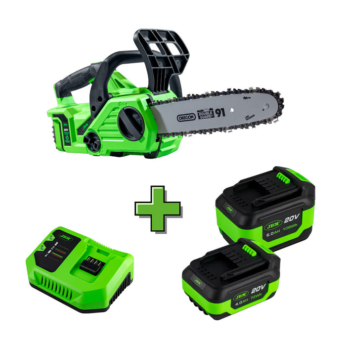 MOTOSIERRA ELÉCTRICA + BATERIA 4AH + BATERIA 6AH + CARGADOR 20V