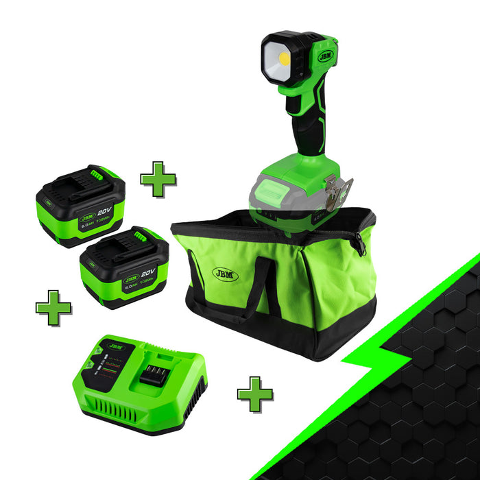 PORTÁTIL DE TRABAJO + 2 BATERIAS 4AH + CARGADOR 20V + BOLSA DE HERRAMIENTAS