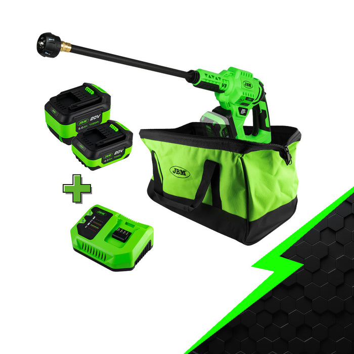 PROMO HIDROLIMPIADORA A PRESIÓN A BATERÍA + BATERIA 4AH + BATERIA 6AH + CARGADOR 20V + BOLSA DE TRANSPORTE