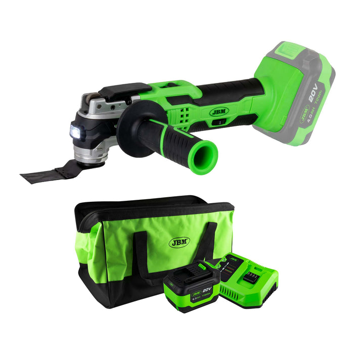 PROMO MULTIHERRAMIENTA OSCILANTE A BATERÍA + BATERIA 4AH + BATERIA 6AH + CARGADOR 20V + BOLSA DE HERRAMIENTAS