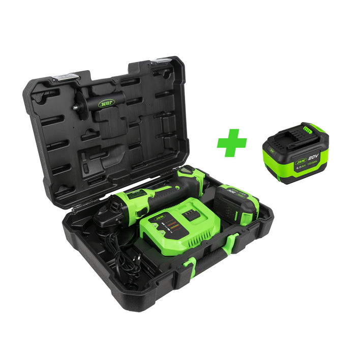 AMOLADORA ANGULAR BRUSHLESS 125MM CON MALETÍN + BATERIA 4AH + BATERIA 6AH + CARGADOR 20V
