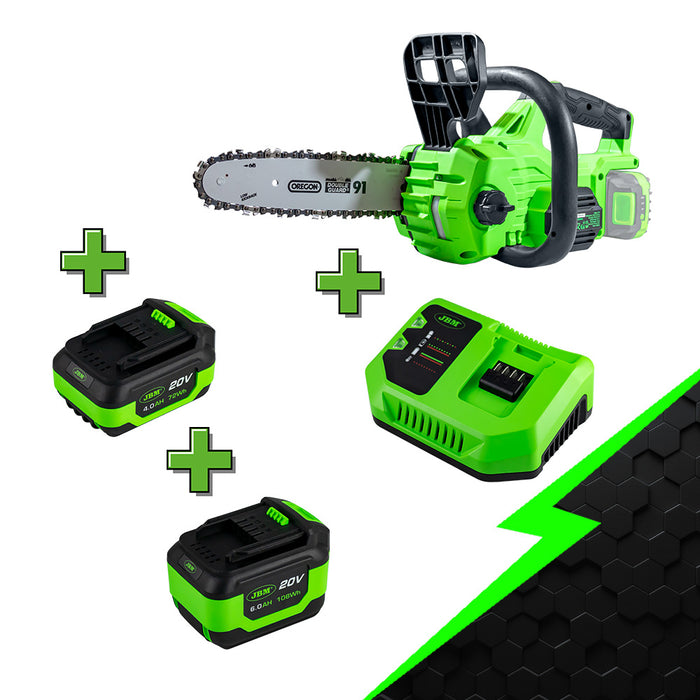 ESPECIAL KIT JARDÍN: MOTOSIERRA + BATERÍA 4AH + BATERIA 6AH + CARGADOR 20V