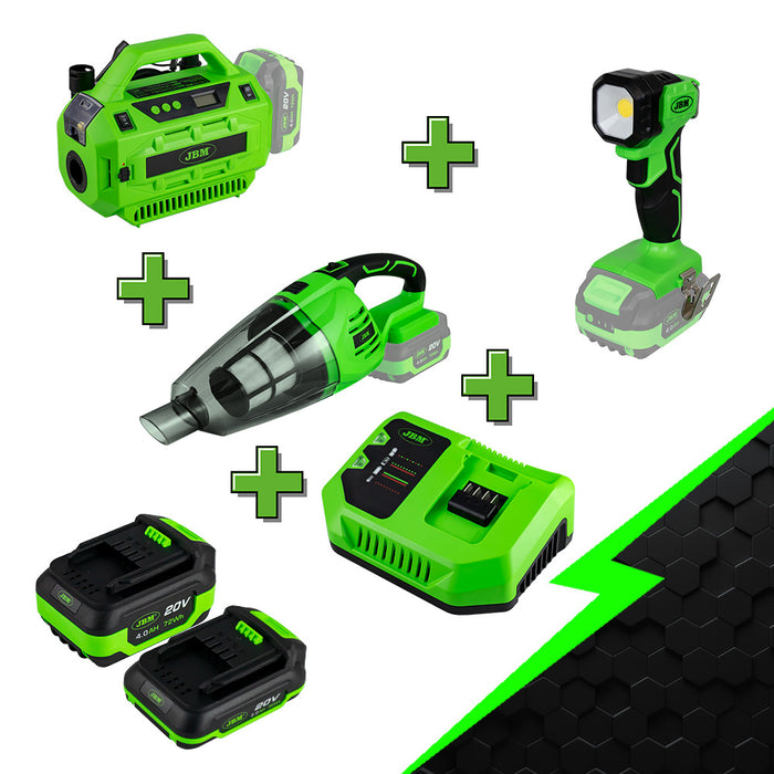 PROMO ASPIRADOR + INFLADOR + PORTÁTIL DE TRABAJO + X2 BATERÍAS + CARGADOR