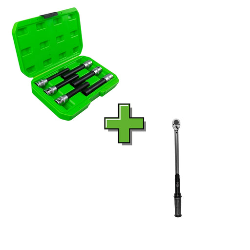 LLAVE DINAM. 1/2" + SET DE 6 VASOS