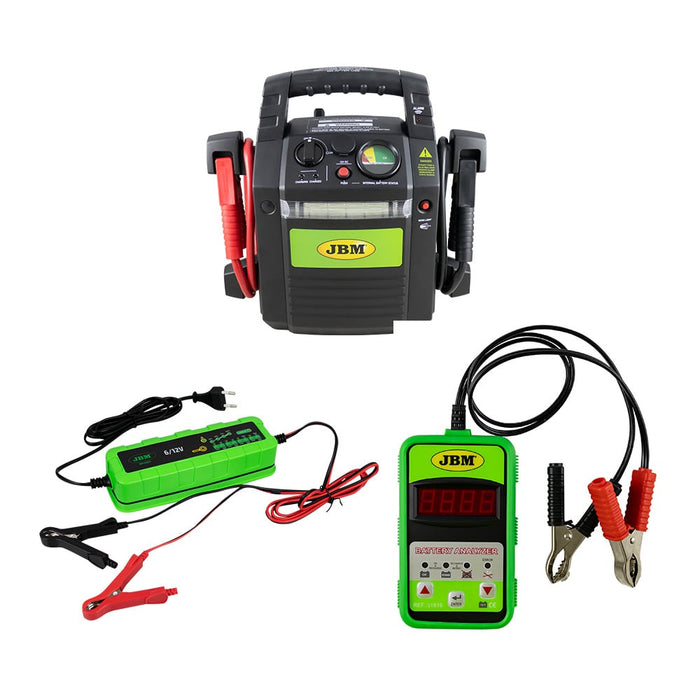 ARRANCADOR DE VEHÍCULOS 12V + COMPROBADOR + CARGADOR