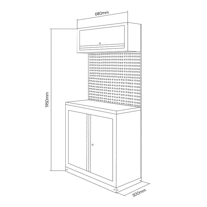 CONJUNTO DE MUEBLES MODULARES (7PCS) - NEGRO