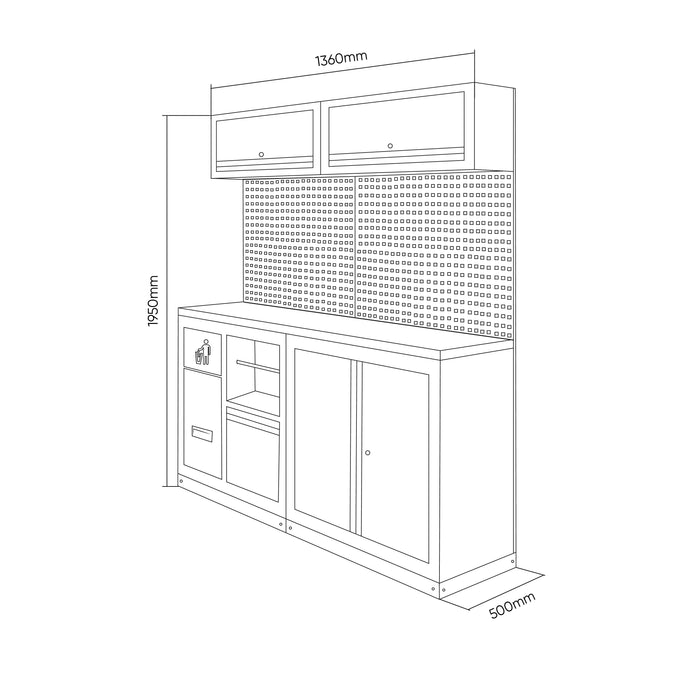 CONJUNTO DE MUEBLES MODULARES (12PCS) - DORADO
